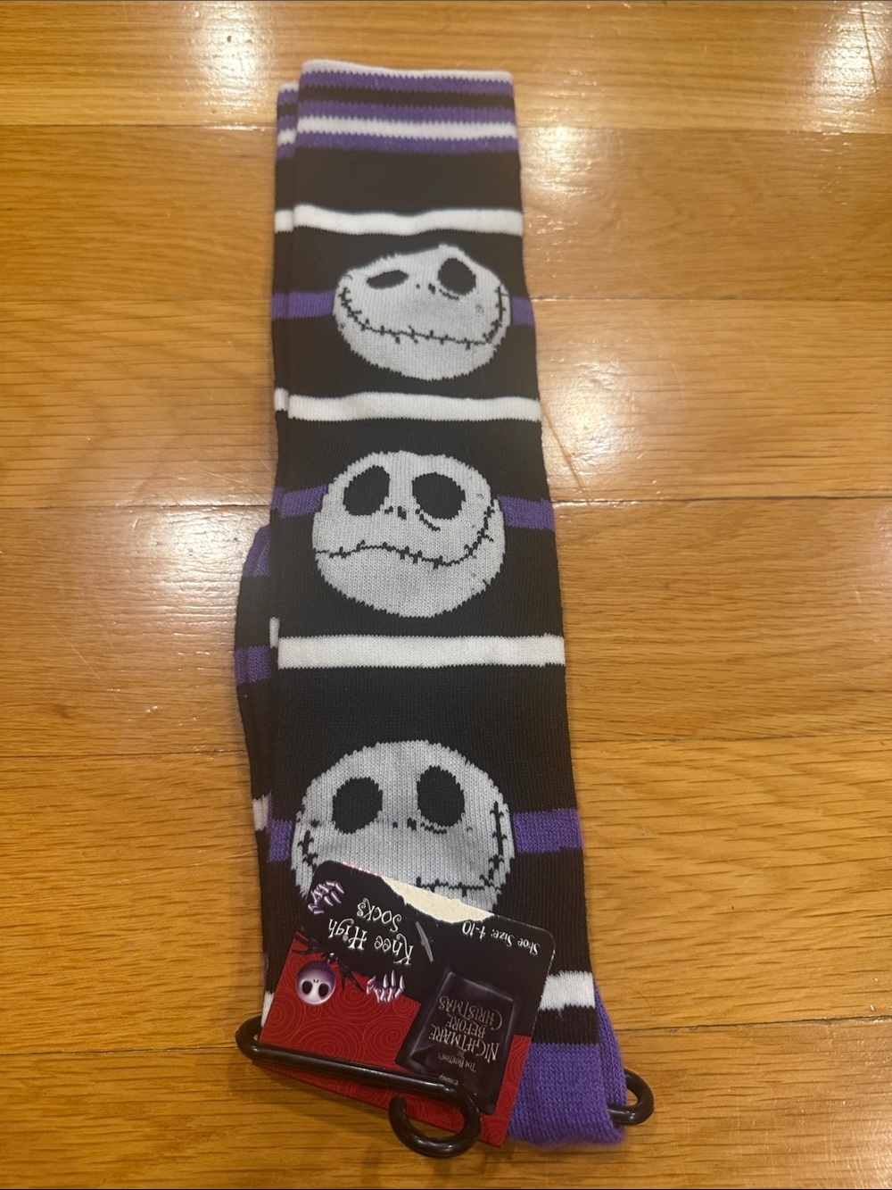 Disney nightmare before Christmas Jack skeleton knee high socks size 4-10.